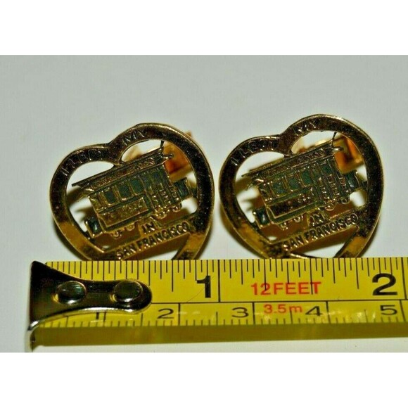 Vintage I Left My Heart in San Francisco CA Trolley Car Men's Cuff Links Rare - Picture 4 of 4